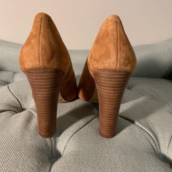 BCBGeneration Camel Suede Wood Heel - Picture 3 of 5